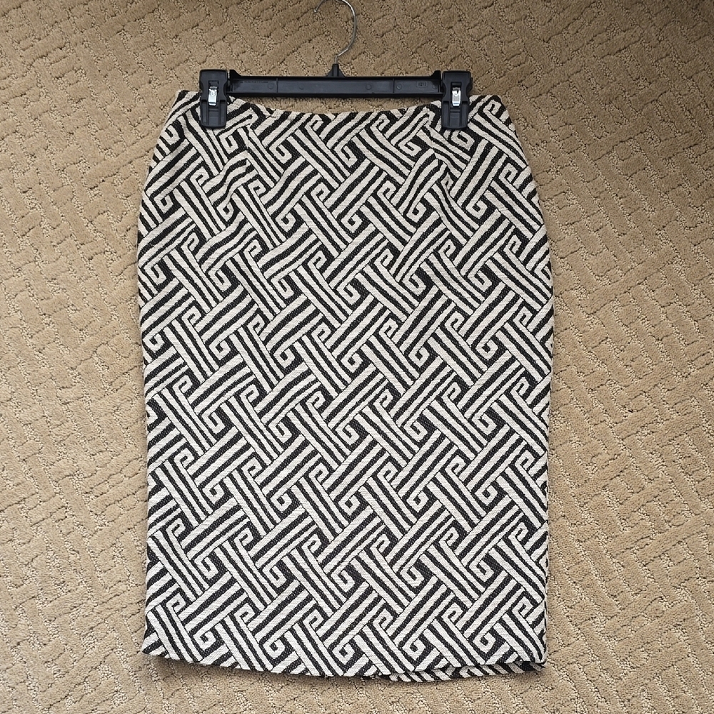Lafayette 148 New York | Brown & Cream Pencil Skirt | Sz 4